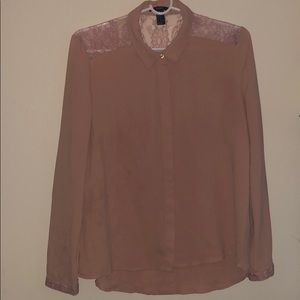 Blush/Pale Pink Button Down Blouse